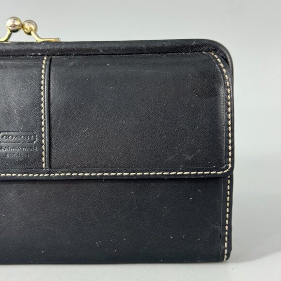 Vintage Coach Black Leather Long Wallet - Picture 3 of 15